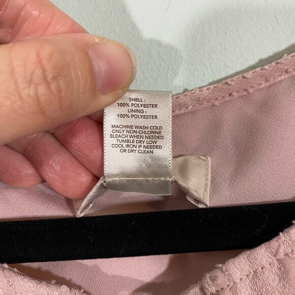 LOFT Women's Dusty Pink Textured Long Sleeve Boho Mini Dress Size SP - Picture 4 of 9